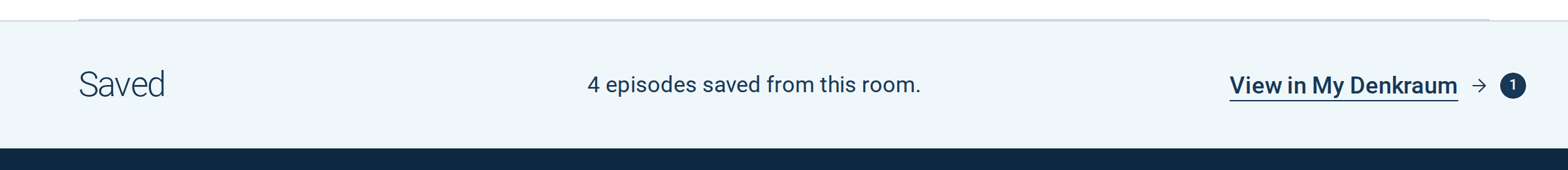 The band Saved at the bottom of the room with the link View in My Denkraum.